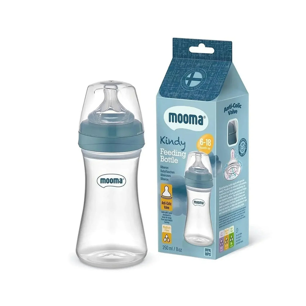 Kindy Antikolik PP Biberon 250ml 6-18 Ay Orta Akış - Bowl Blue 6-18 Ay