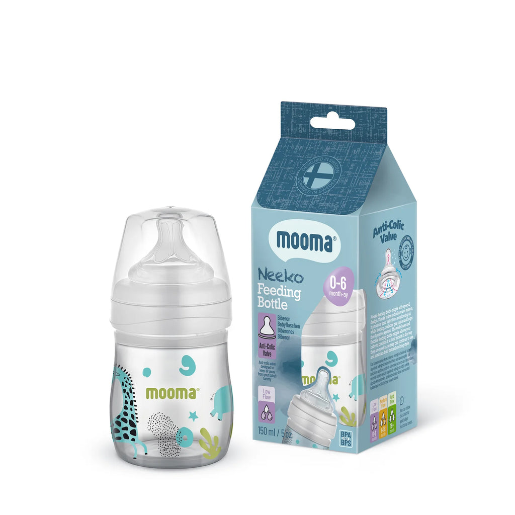 Neeko Antikolik Biberon 150ml 0-6 Ay Yavaş Akış - Hayvan Desenli