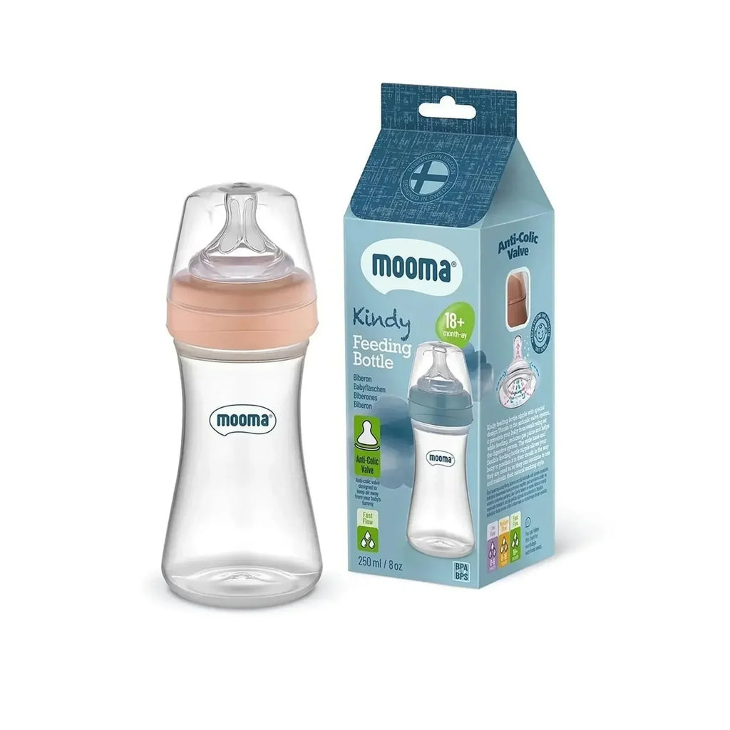 Kindy Antikolik PP Biberon 250ml 18+ Ay Hızlı Akış - Old Rose