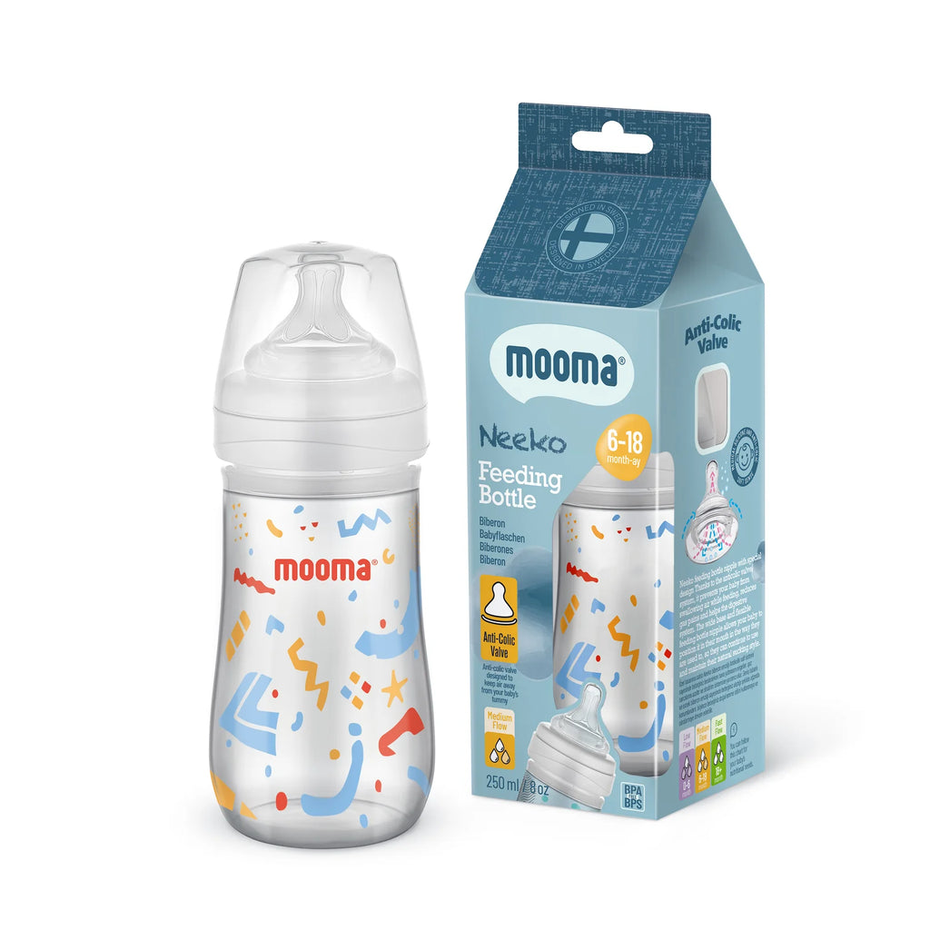 Neeko Antikolik Biberon 250 ml 6-18 Ay Orta Akış - Konfeti Desenli 6-18 Ay